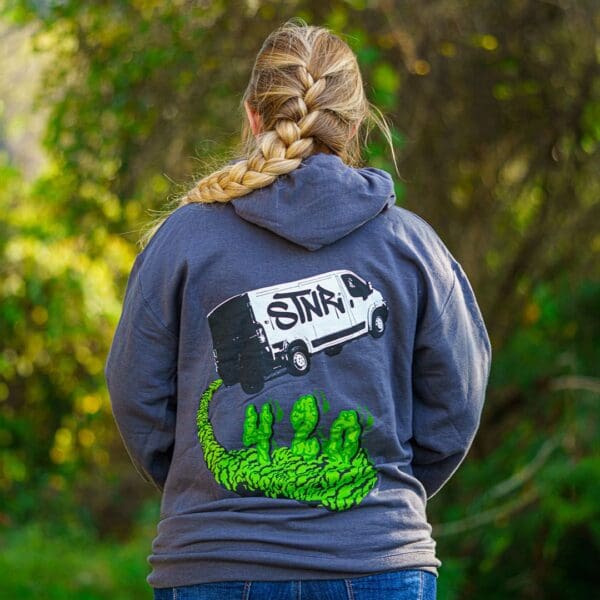 STNR Delores 420 Hoodie view from the back.