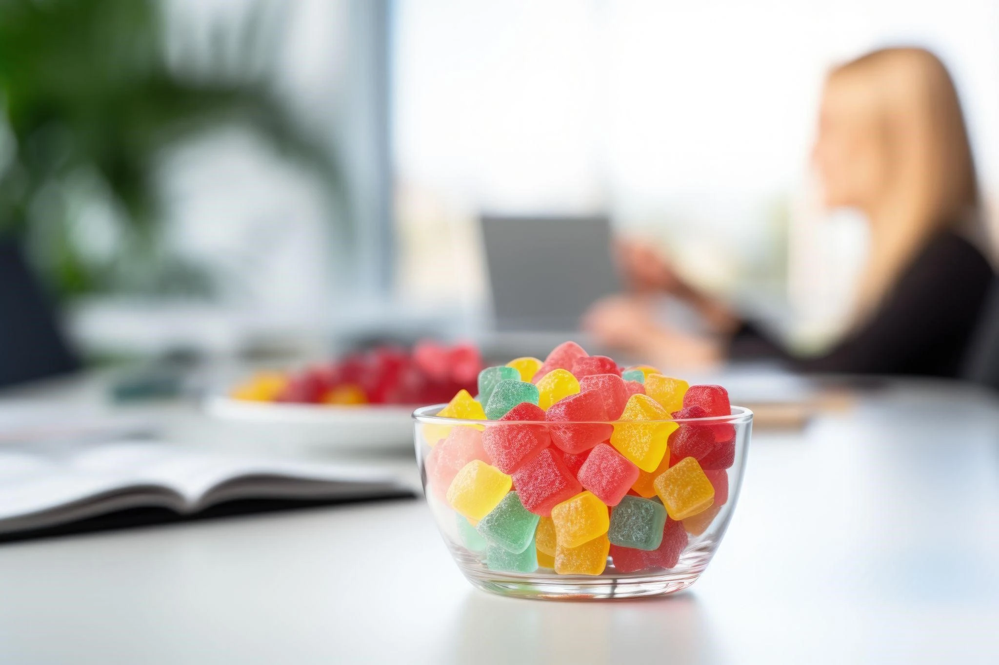 Some gummies in the cup